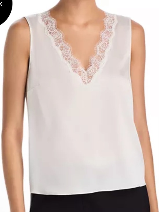 Generation Love Tops - NWT Generation Love white lace camisole Cotton modal L large v neck blouse
